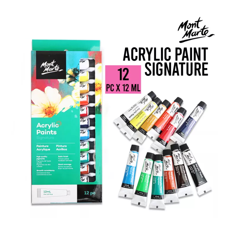 Mont Marte Signature Acrylic Colour Set of 12 x 12ml